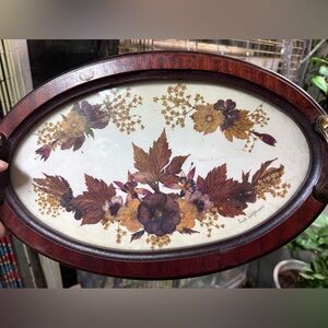 Victorian Floral Oval Serving tray with handles